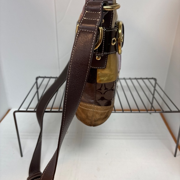 Vintage Y2K 3573 Coach Eva Holiday Patchwork Messenger Shoulder Handbag - Picture 4 of 8